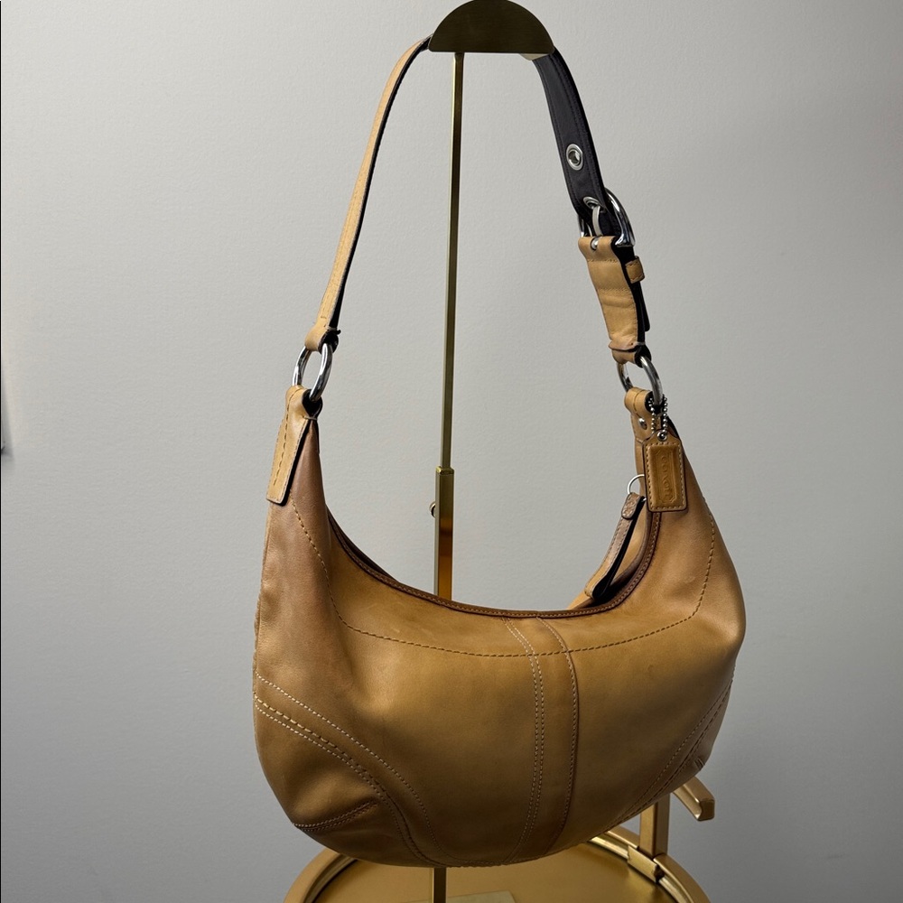 Coach SoHo Burnished Glove-Tanned Hobo Bag Style F12299 Camel Tan 2008 - Picture 3 of 15